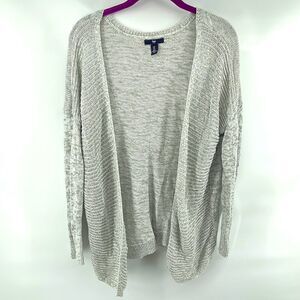 Gap light grey gray marked open front cardigan sweater EUC small